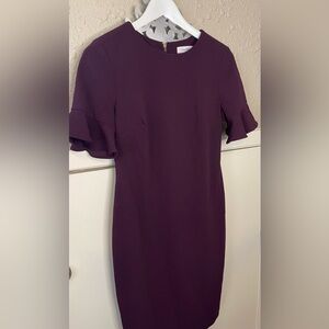 Calvin Klein Women's Long Sleeve Purple Dress
